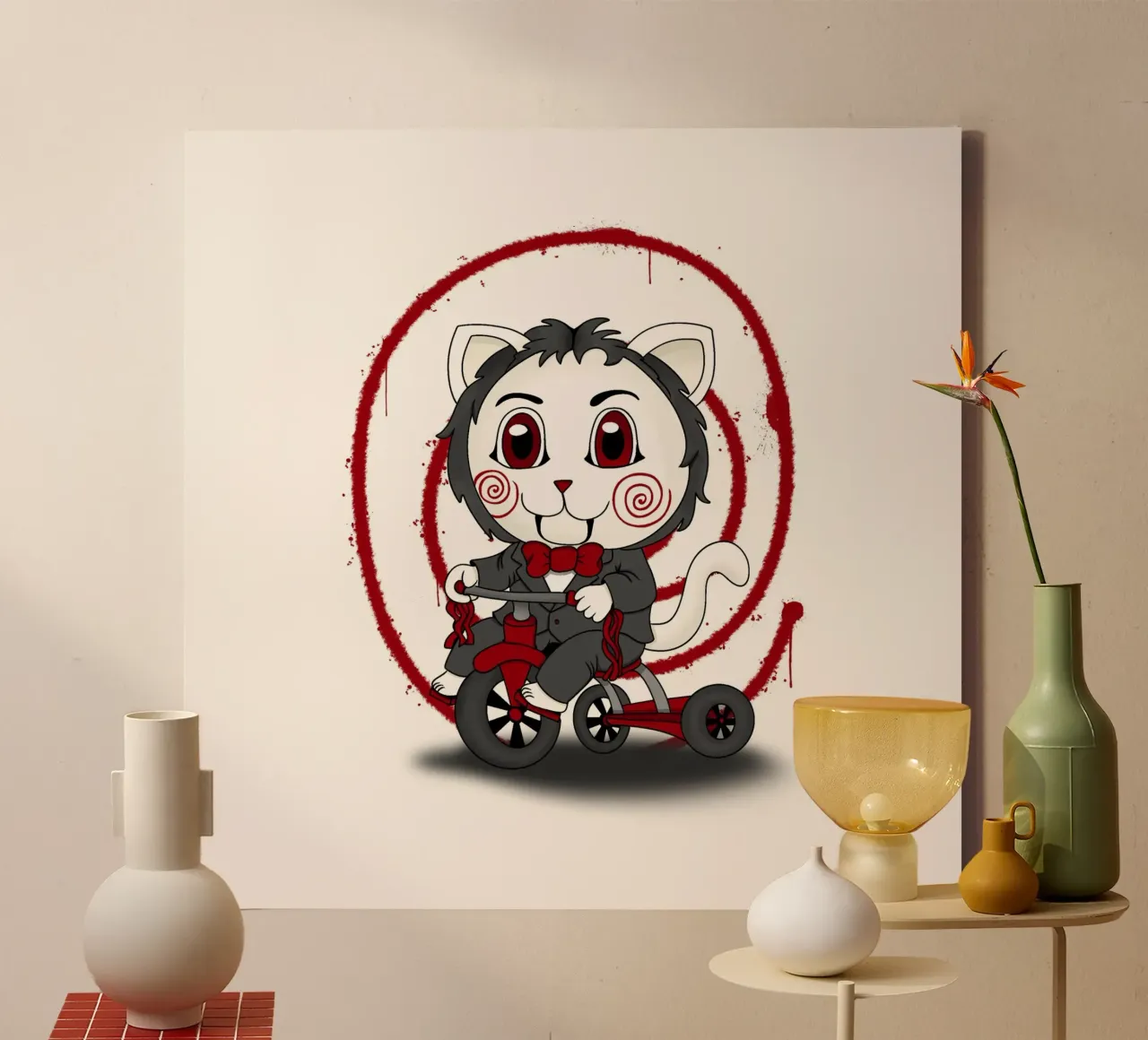 Kittysaw canvas met Baklijst van Loobs