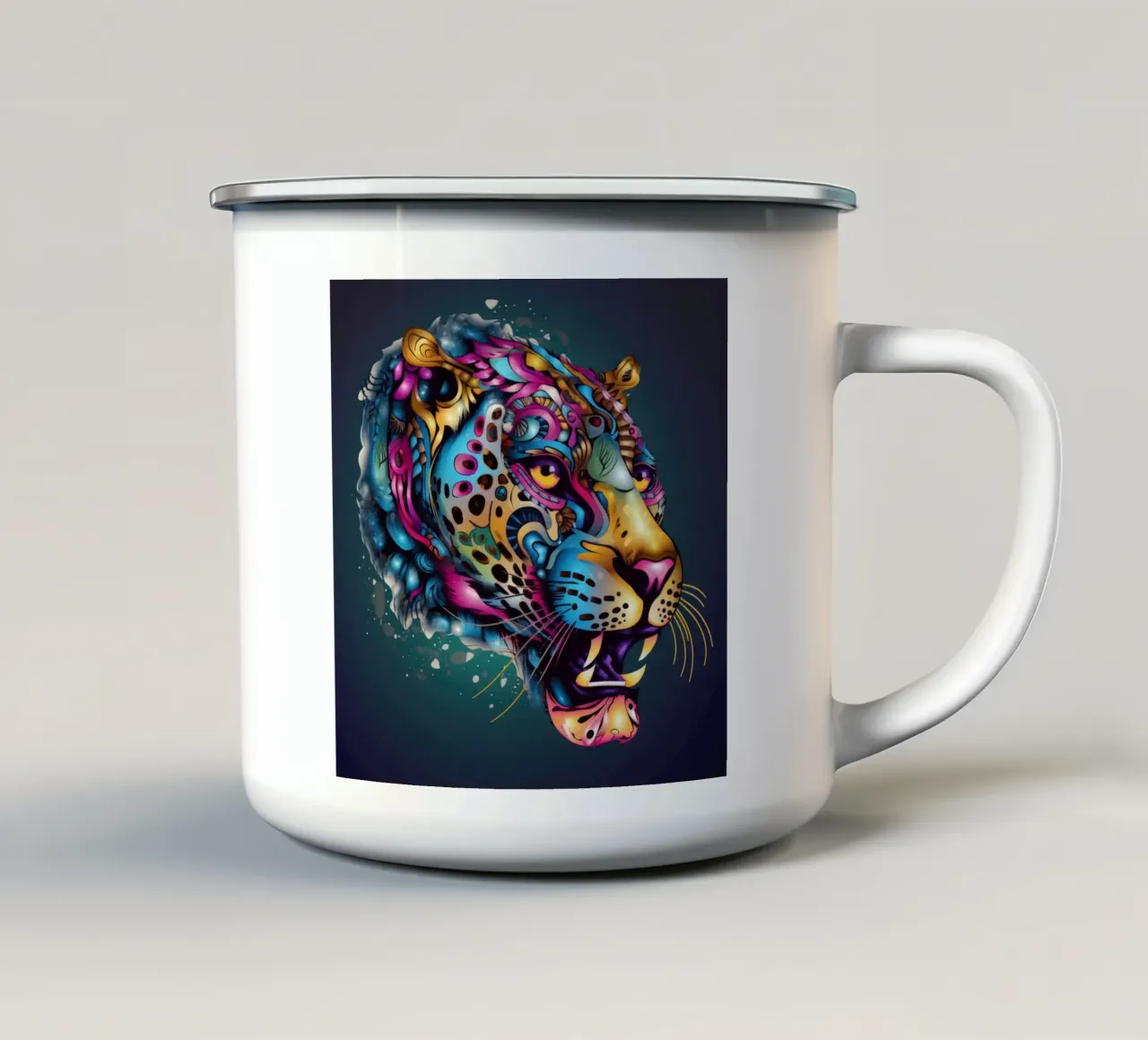 Tatoo Ghepardo tazza in smalto da Animal Portraits