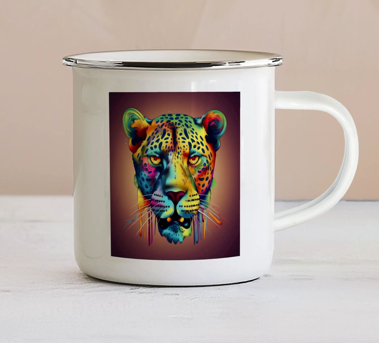 Tatoo Ghepardo tazza in smalto da Animal Portraits