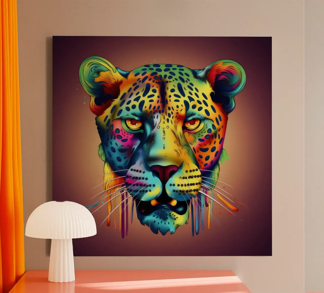 Tatoo Ghepardo tela con Cornice a cassetta da Animal Portraits
