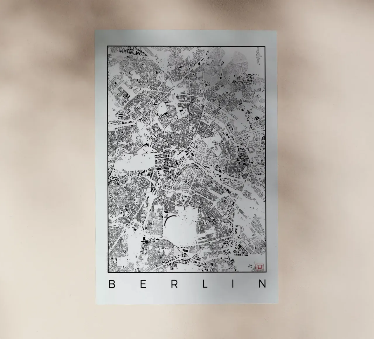 Berlin Map Schwarzplan pellicola backlit da Hubert Roguski