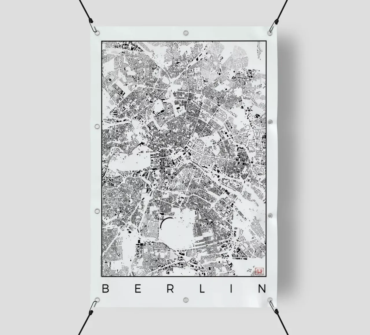 Berlin Map Schwarzplan telo in pvc da Hubert Roguski
