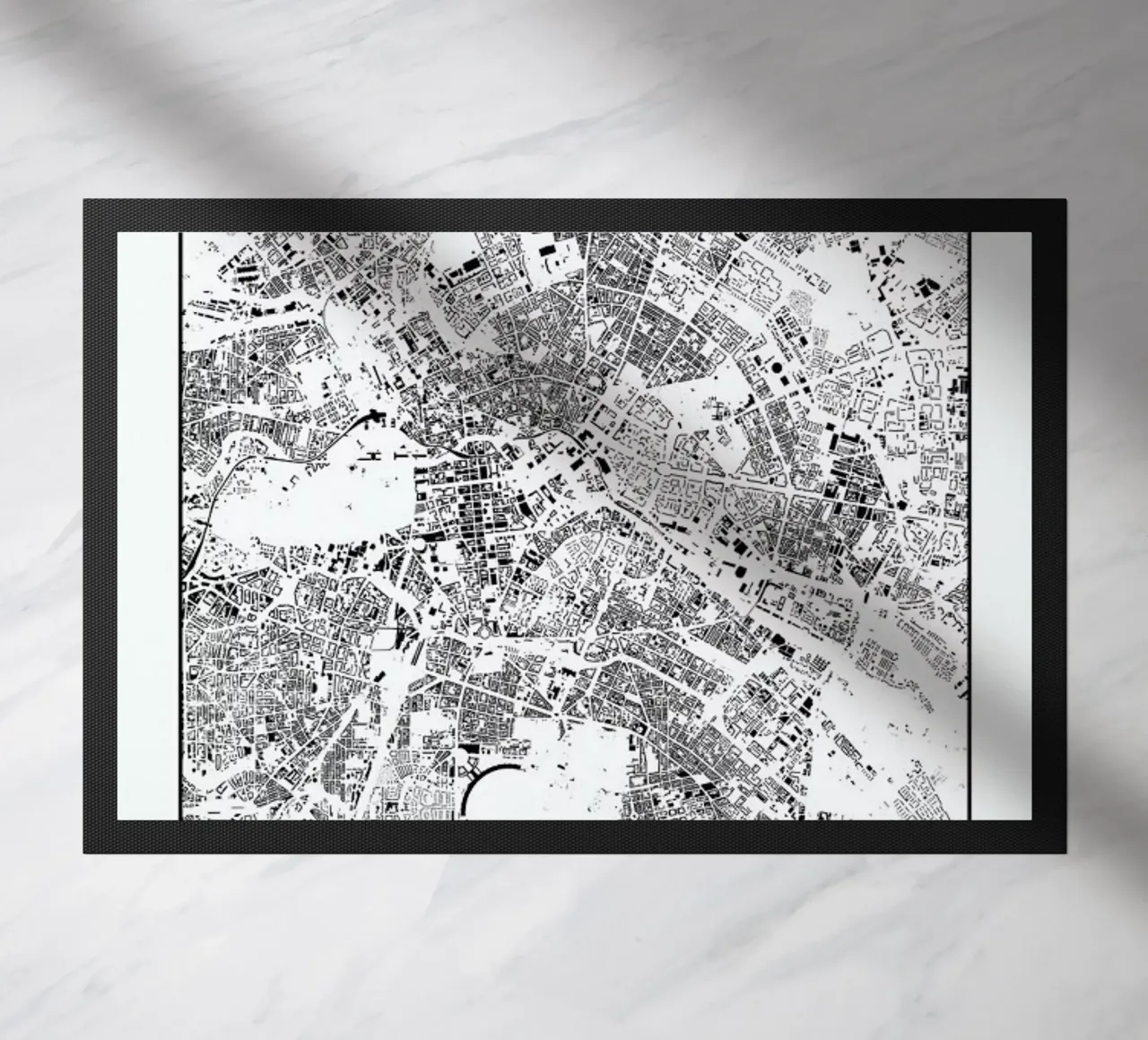 Berlin Map Schwarzplan deurmat van Hubert Roguski