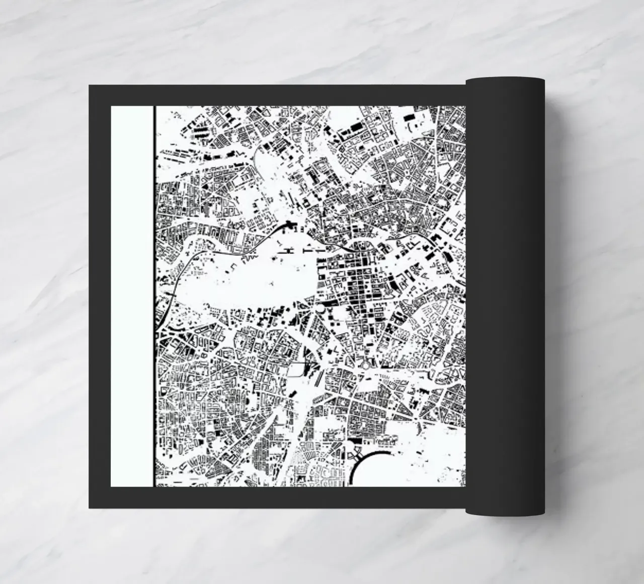 Berlin Map Schwarzplan deurmat van Hubert Roguski