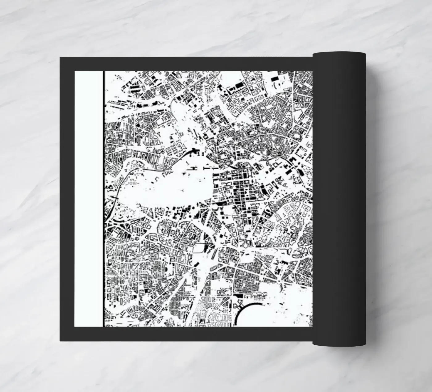 Berlin Map Schwarzplan deurmat van Hubert Roguski