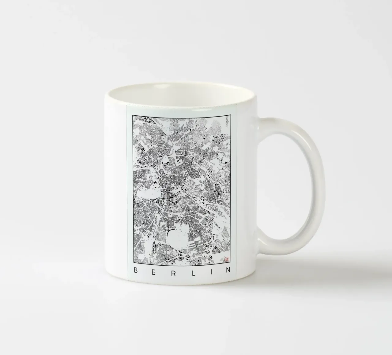 Berlin Map Schwarzplan tazza in ceramica da Hubert Roguski