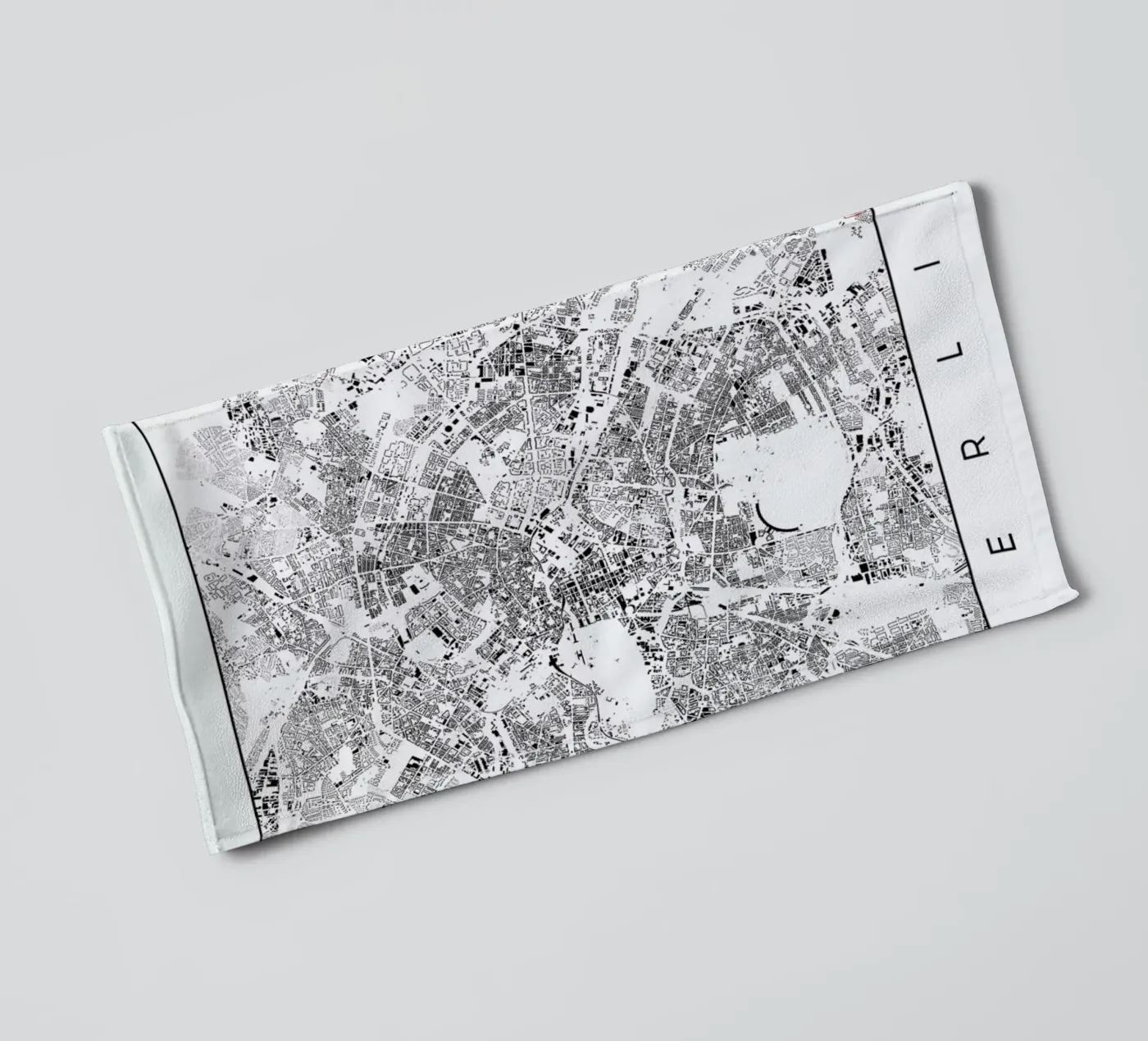 Berlin Map Schwarzplan towel by Hubert Roguski