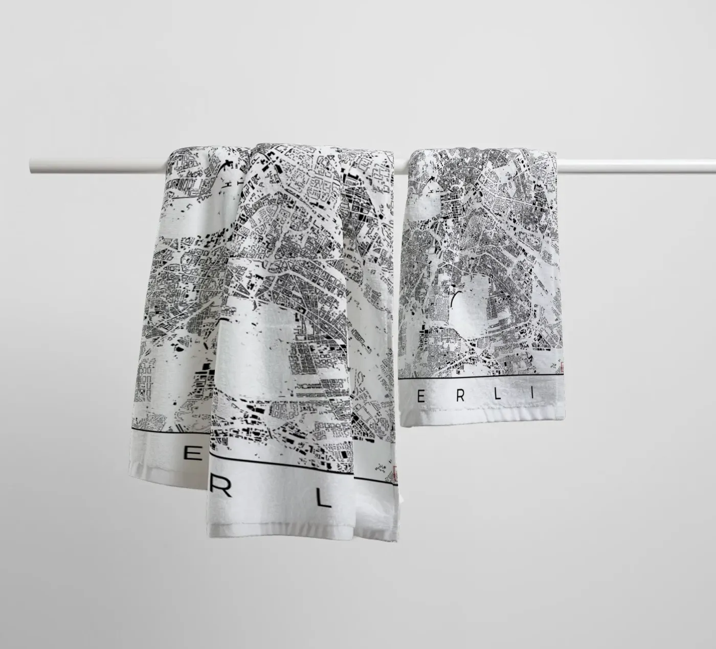 Berlin Map Schwarzplan towel by Hubert Roguski