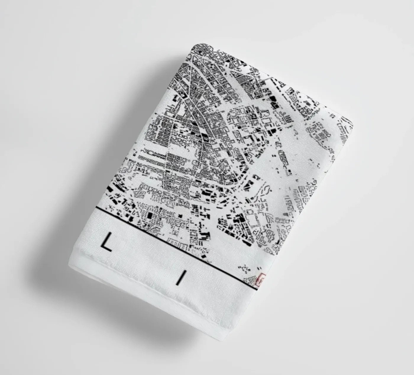 Berlin Map Schwarzplan towel by Hubert Roguski