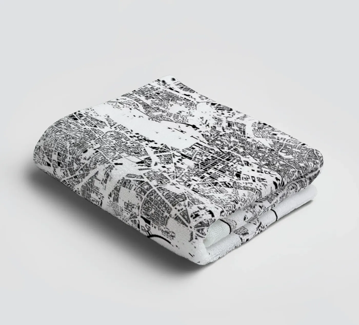 Berlin Map Schwarzplan towel by Hubert Roguski