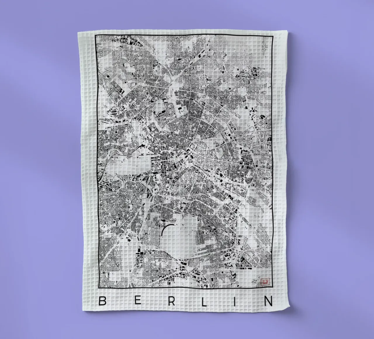 Berlin Map Schwarzplan canovaccio da cucina da Hubert Roguski