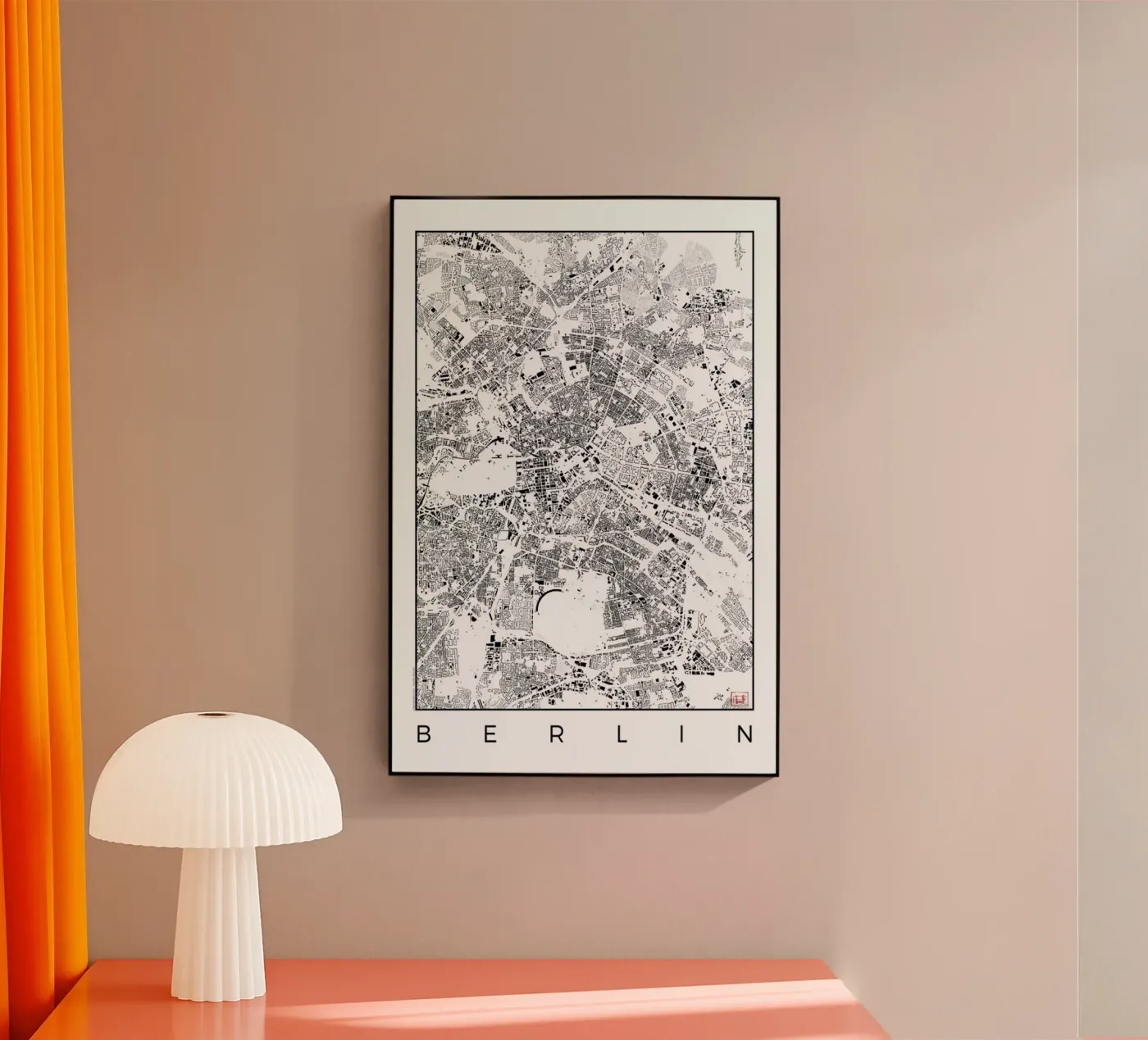 Berlin Map Schwarzplan Acryl-Glas von Hubert Roguski