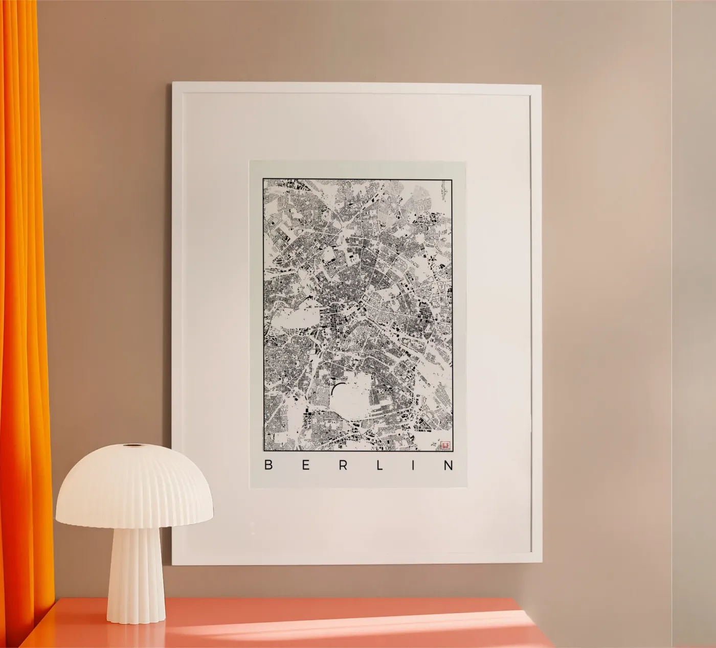 Berlin Map Schwarzplan poster van Hubert Roguski