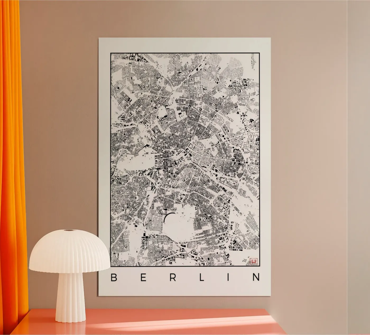 Berlin Map Schwarzplan poster van Hubert Roguski