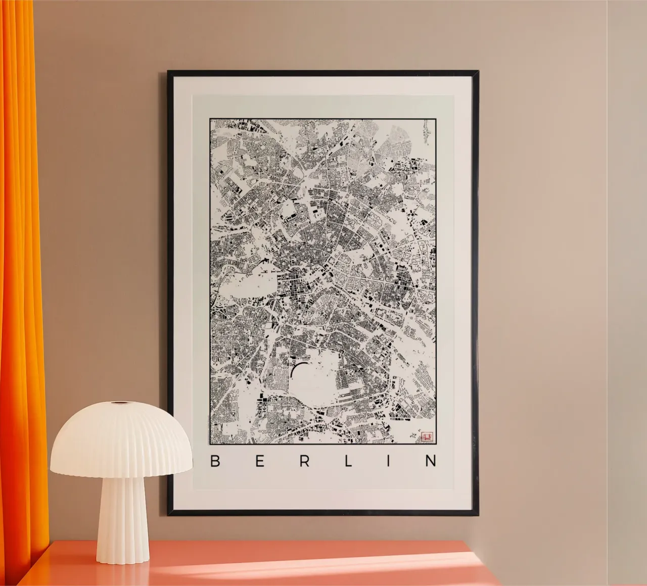 Berlin Map Schwarzplan carta hahnemühle da Hubert Roguski