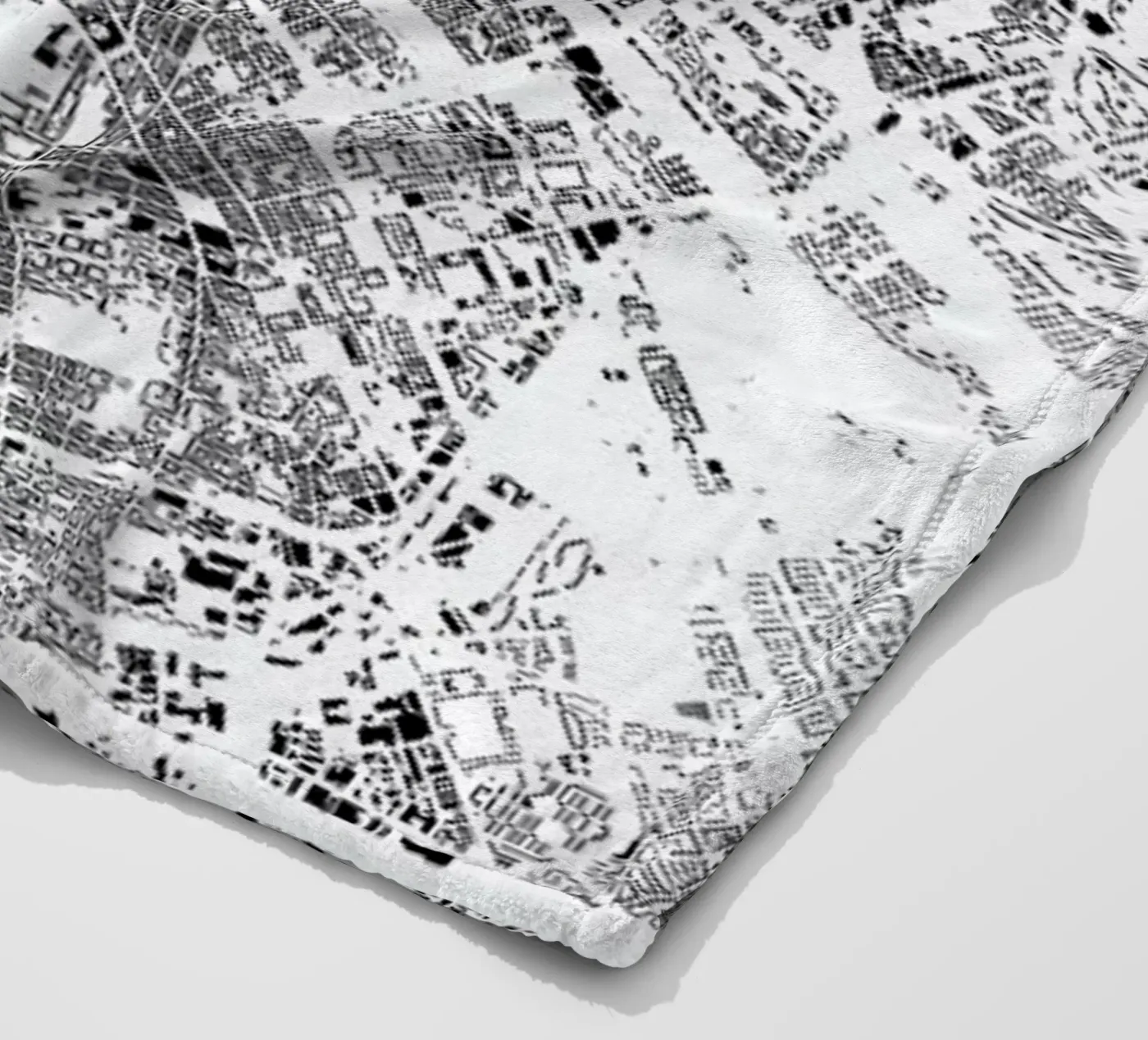 Berlin Map Schwarzplan fleecedeken van Hubert Roguski