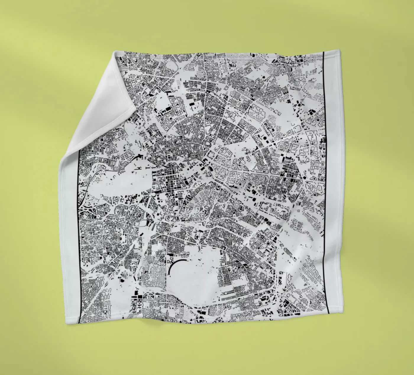 Berlin Map Schwarzplan fleecedeken van Hubert Roguski