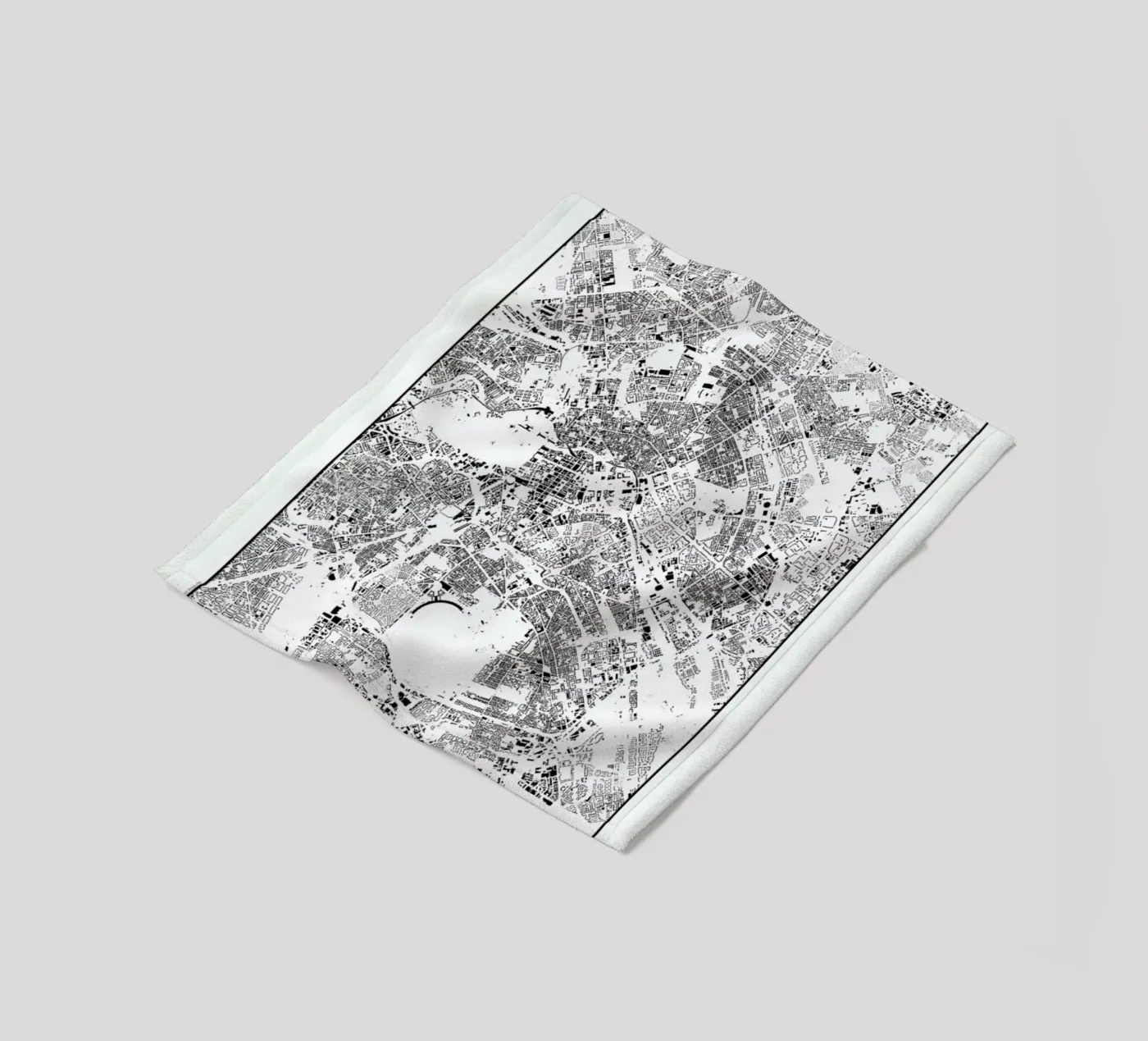 Berlin Map Schwarzplan fleecedeken van Hubert Roguski