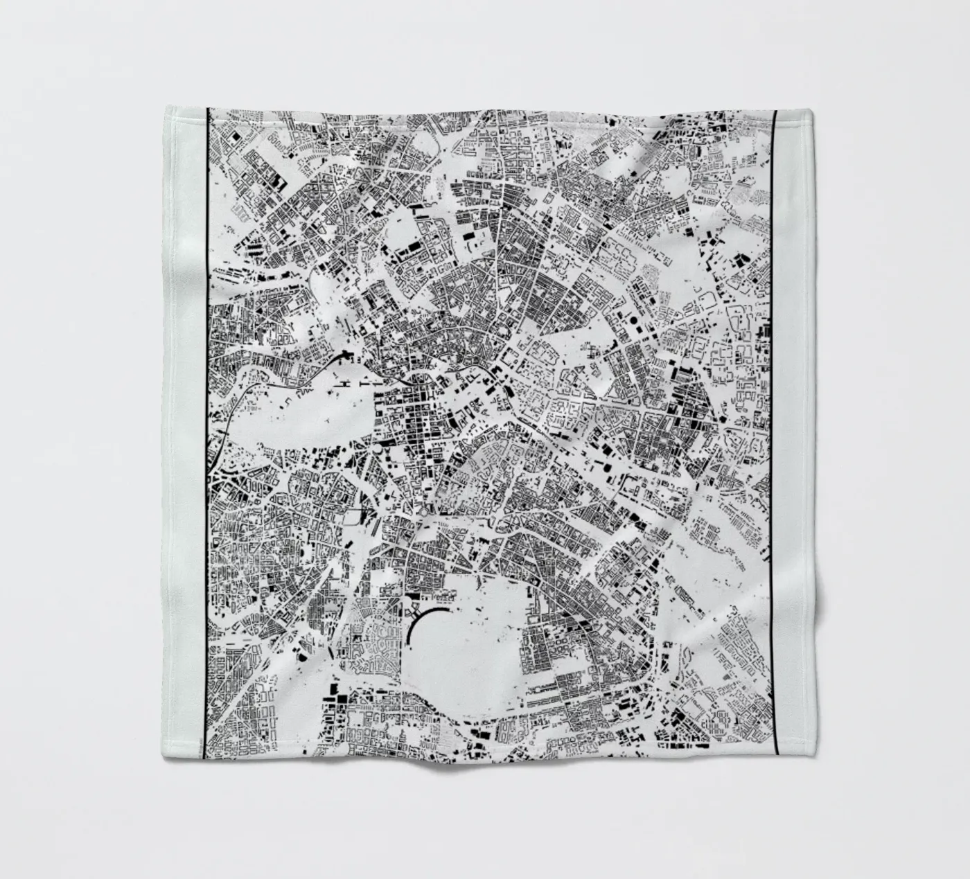 Berlin Map Schwarzplan fleecedeken van Hubert Roguski