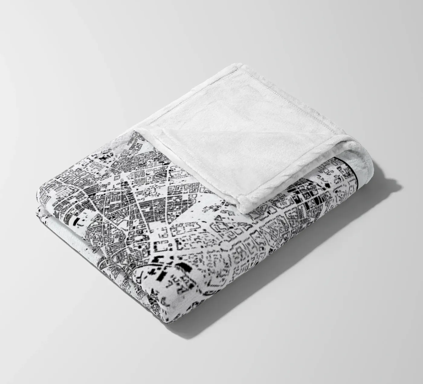 Berlin Map Schwarzplan fleecedeken van Hubert Roguski