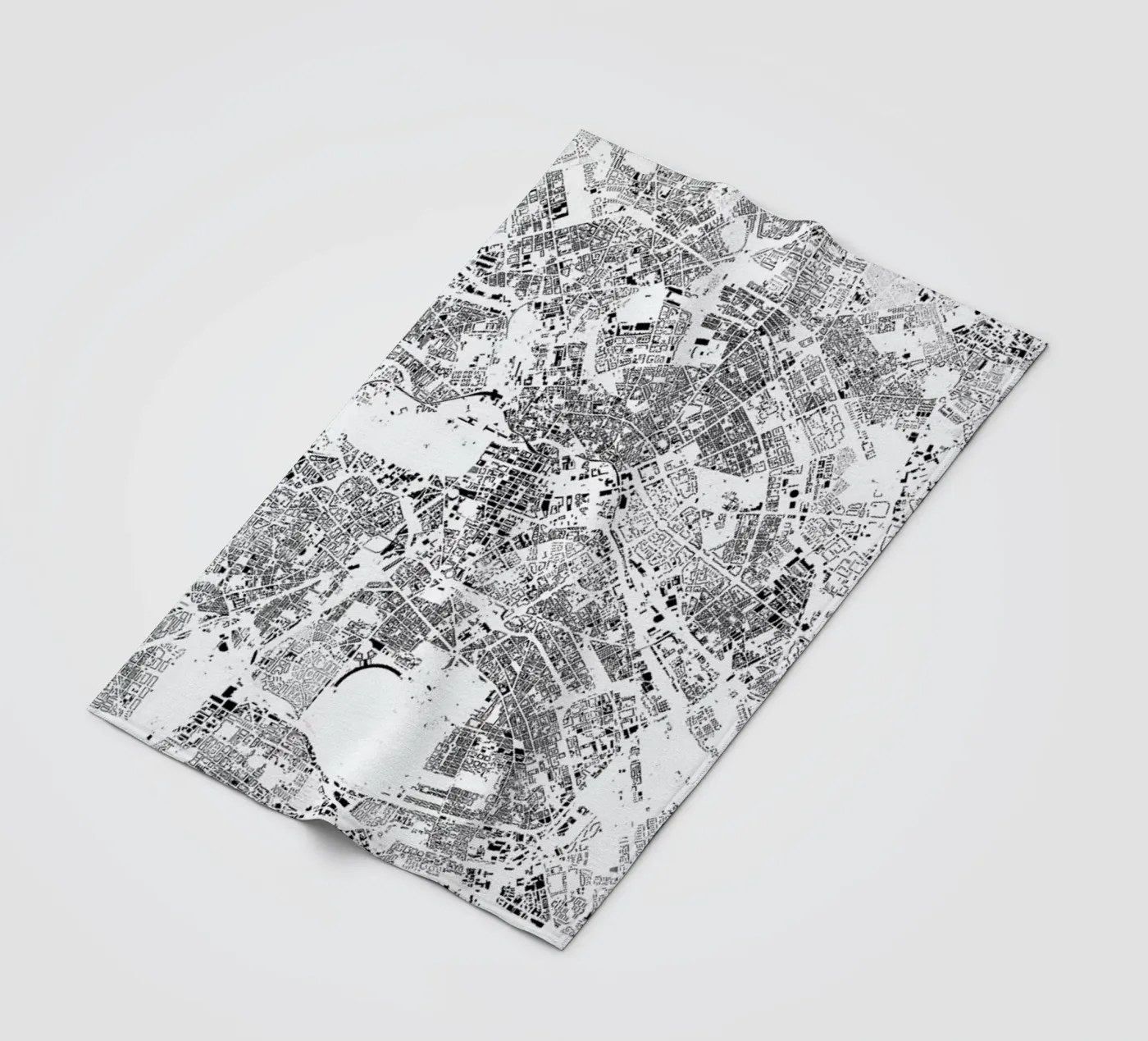 Berlin Map Schwarzplan fleecedeken van Hubert Roguski