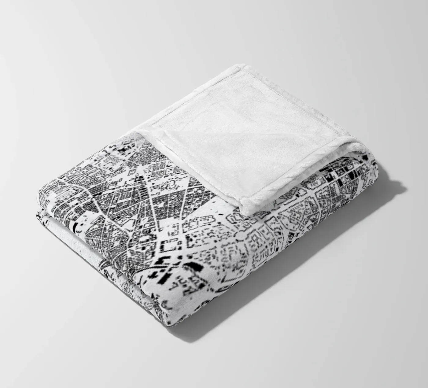 Berlin Map Schwarzplan fleecedeken van Hubert Roguski