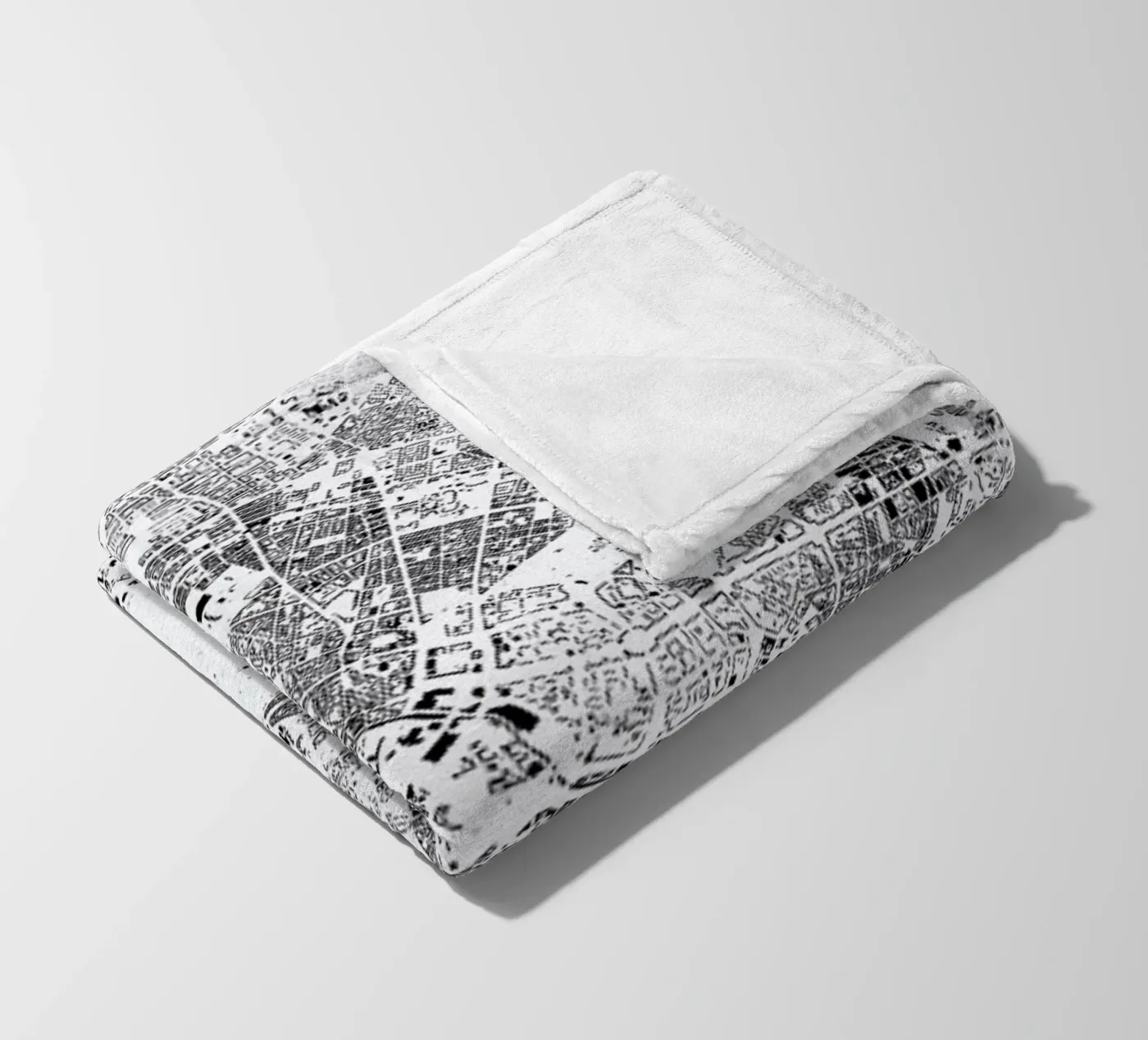 Berlin Map Schwarzplan fleecedeken van Hubert Roguski