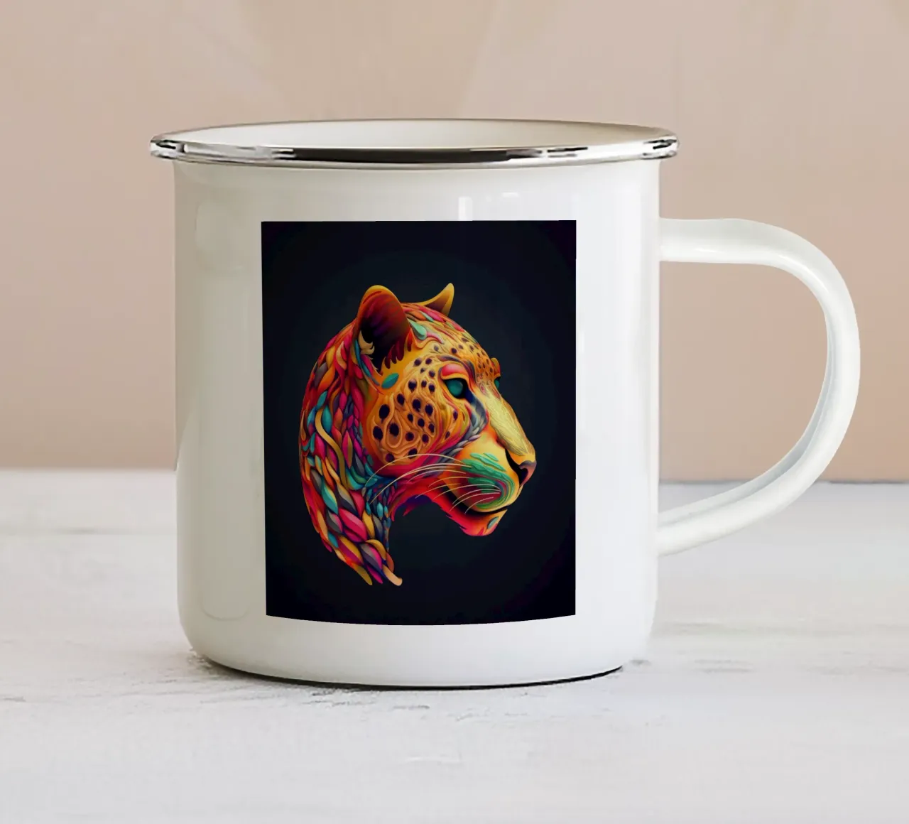 Tatoo Ghepardo tazza in smalto da Animal Portraits