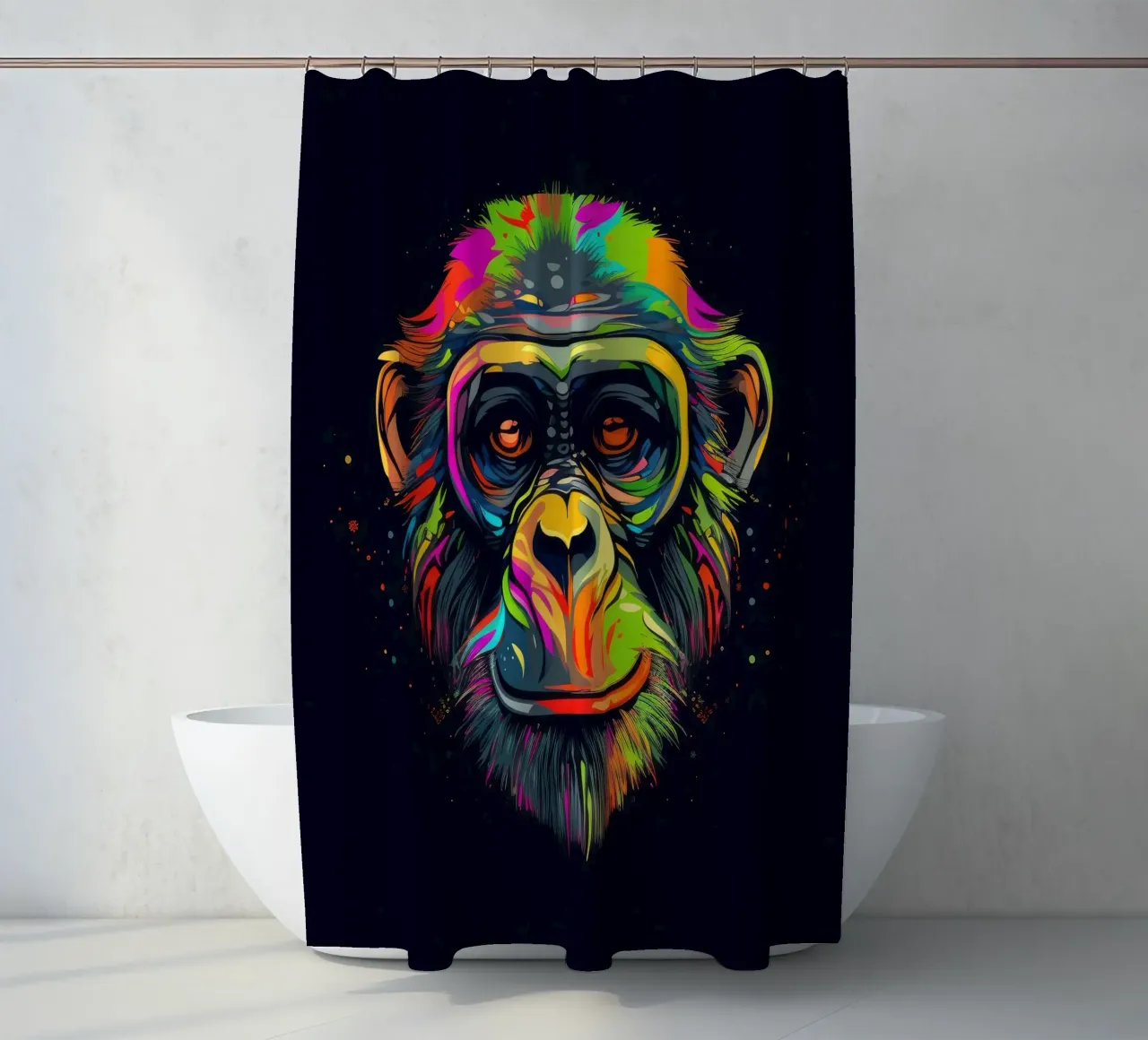 Scimpanzé Tatoo tenda da doccia da Animal Portraits