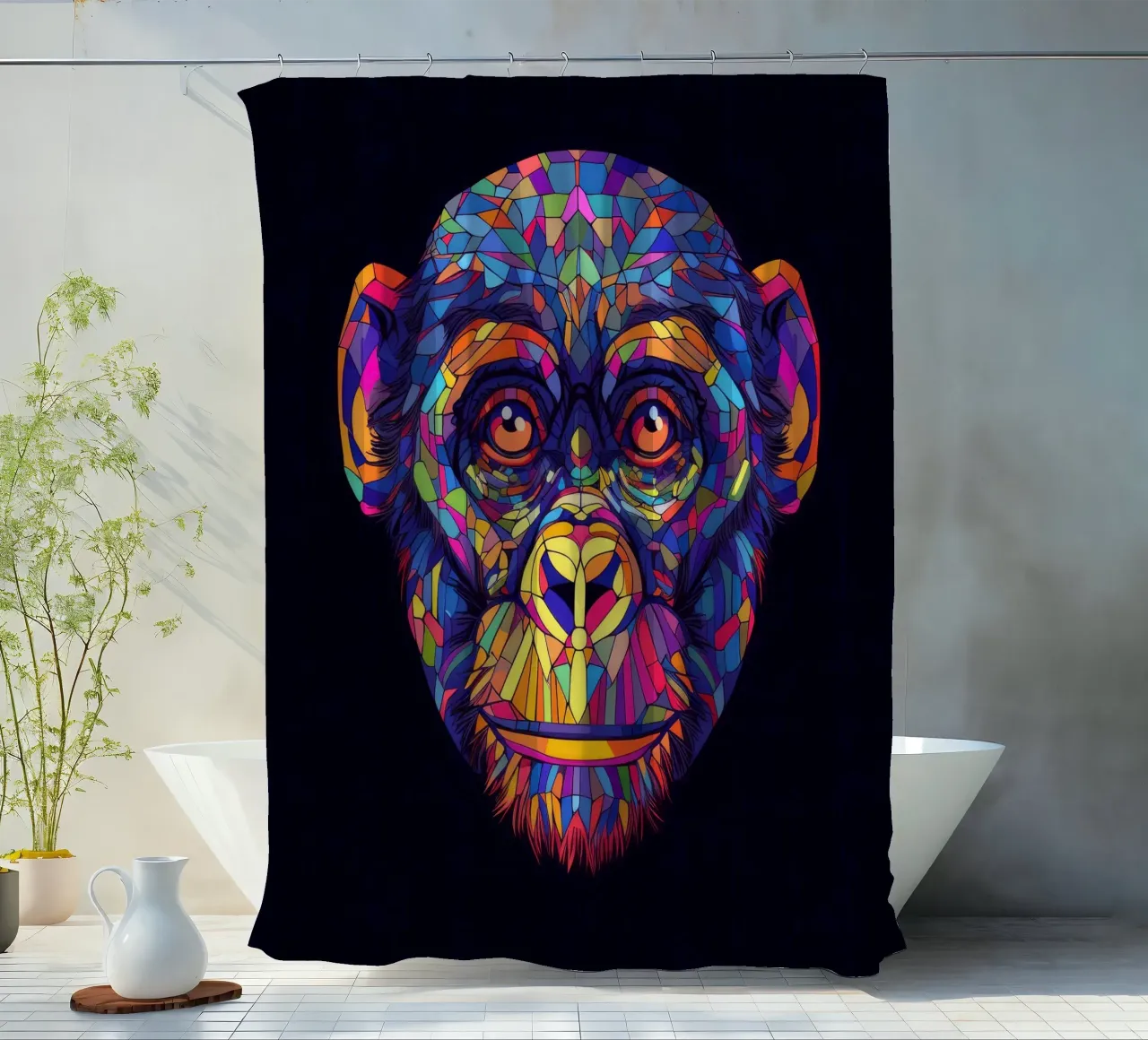 Scimpanzé Tatoo tenda da doccia da Animal Portraits