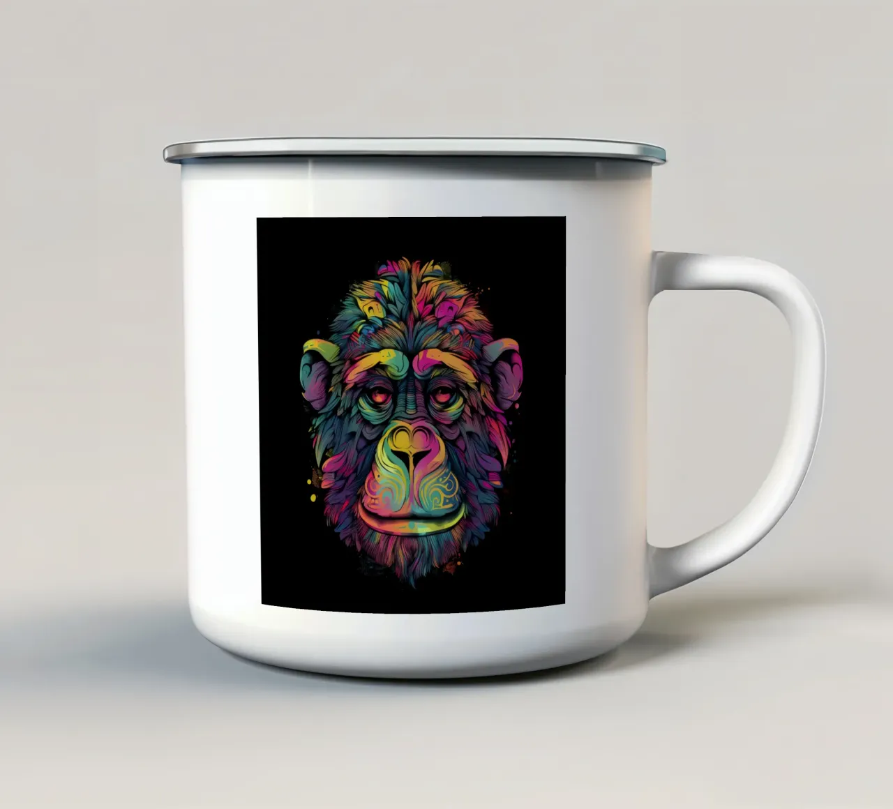 Scimpanzé Tatoo tazza in smalto da Animal Portraits