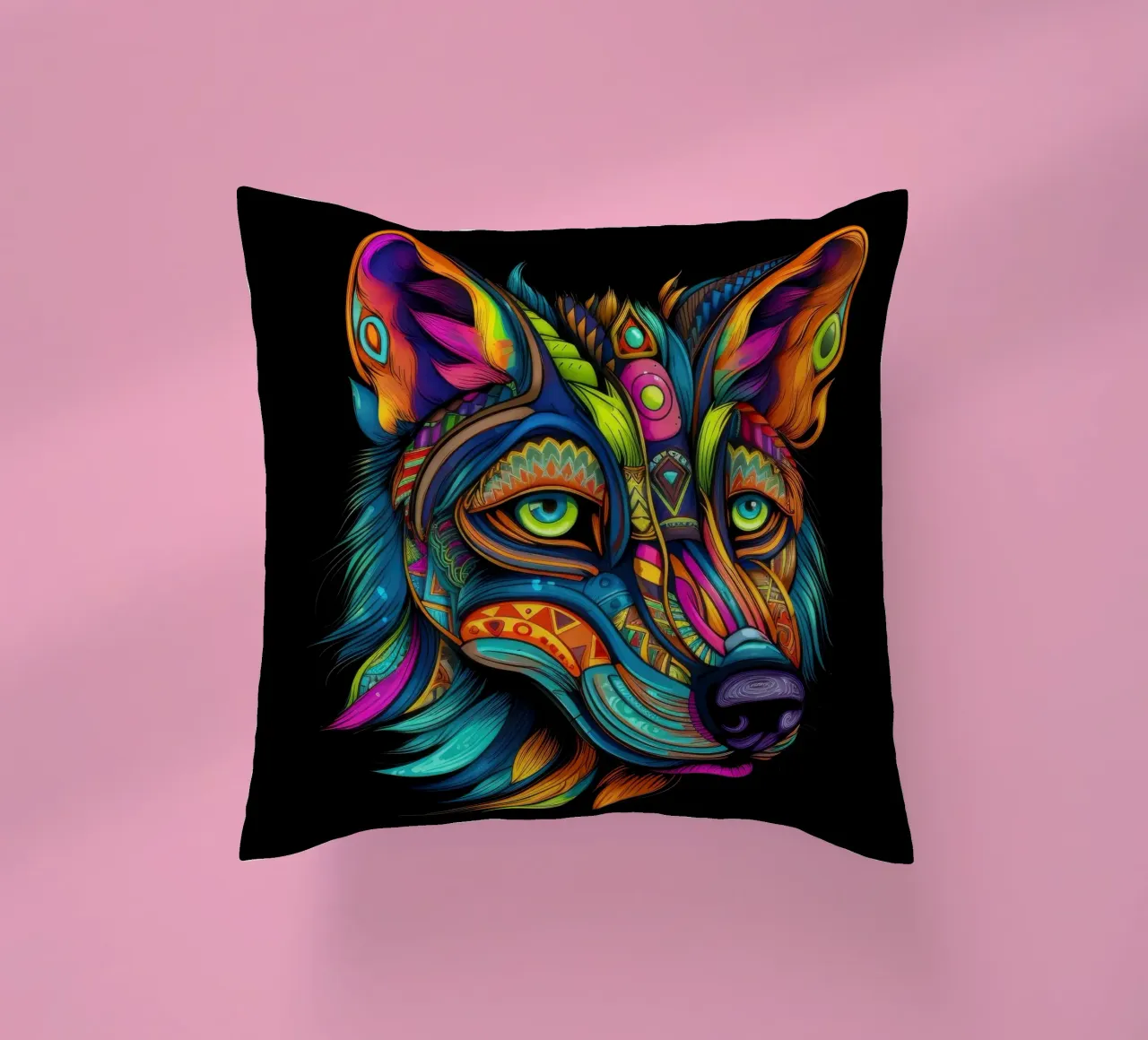 Tatoo Coyote cuscino da Animal Portraits