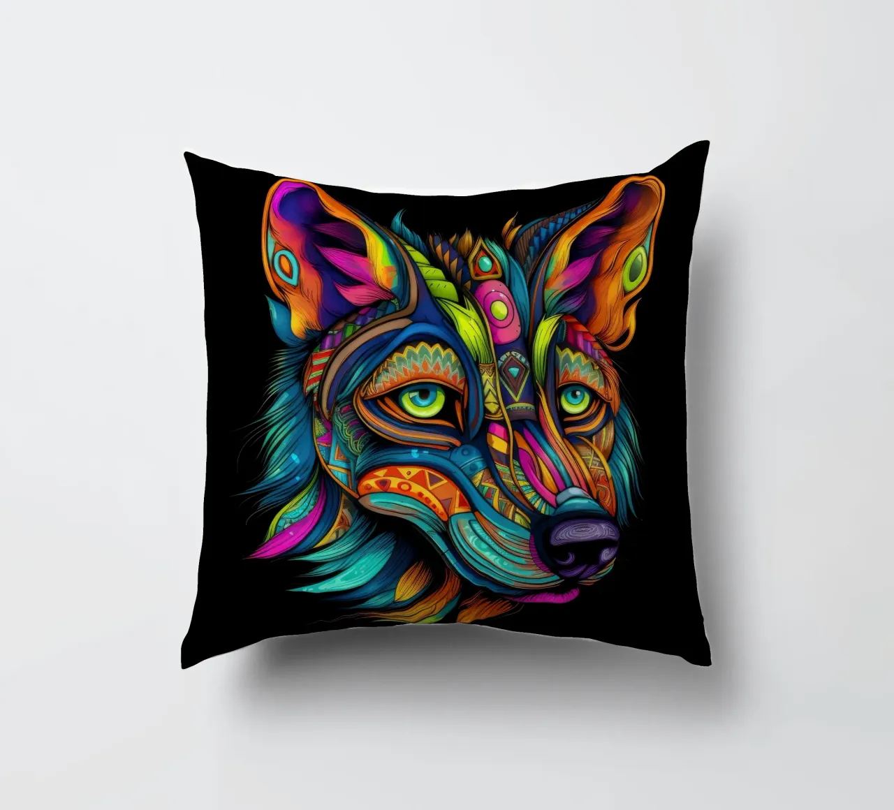 Tatoo Coyote cuscino da Animal Portraits