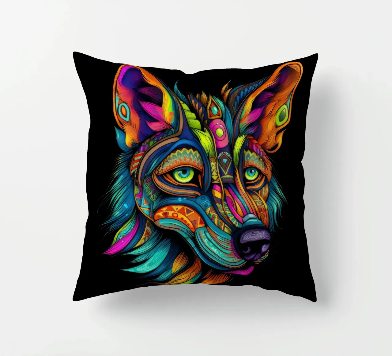 Tatoo Coyote cuscino da Animal Portraits