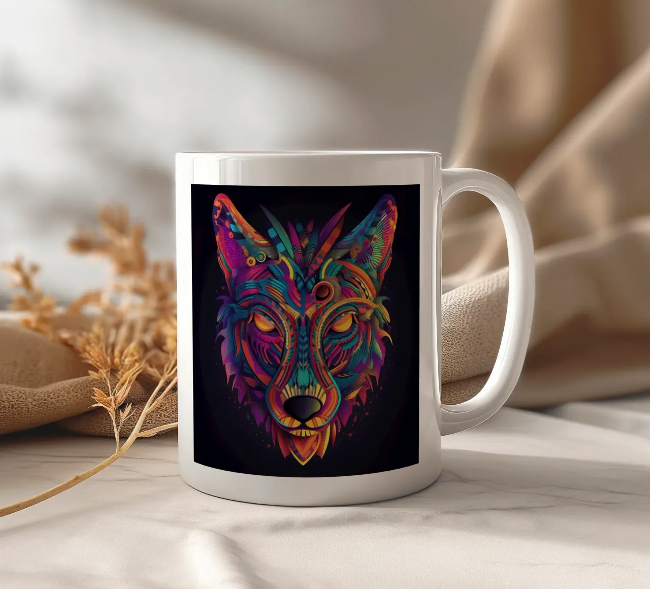 Tatoo Coyote tazza in ceramica da Animal Portraits