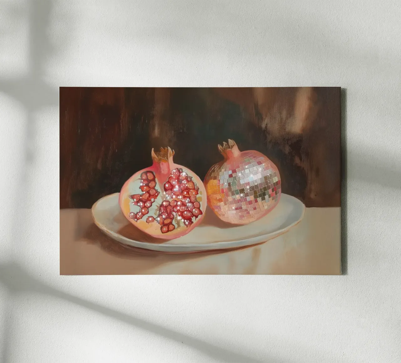 Disco Pomegranate Art tela con Cornice a cassetta da Melloi Art Print