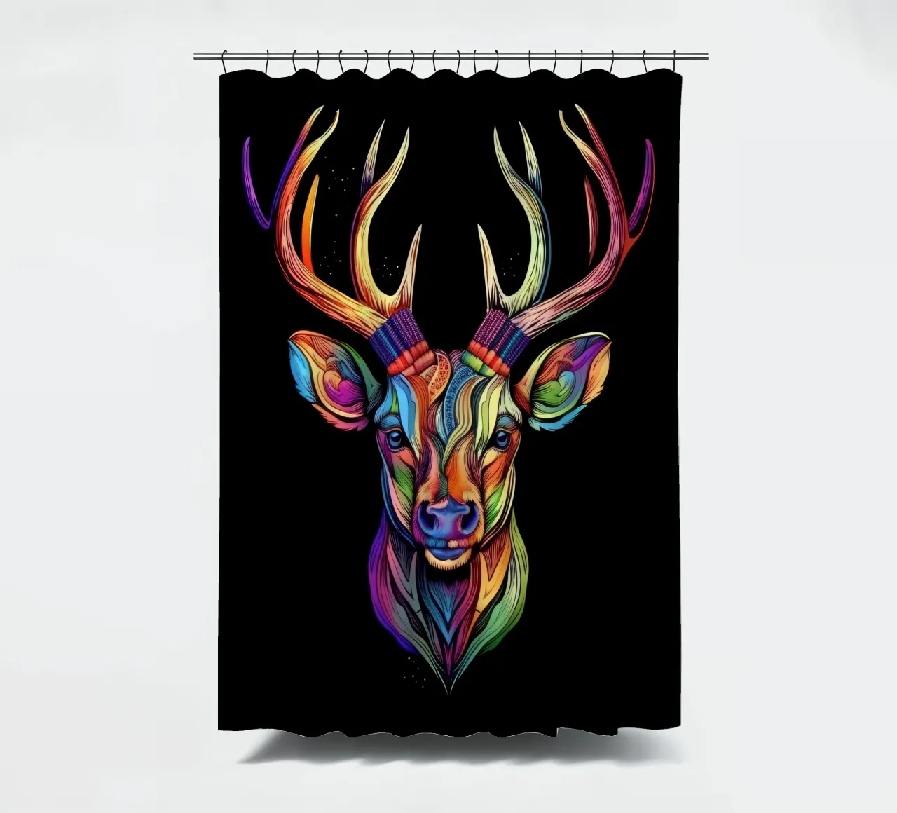 Tatoo-Hirsch Duschvorhang von Animal Portraits