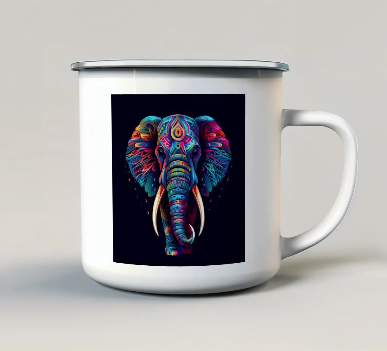 Elefante Tatoo tazza in smalto da Animal Portraits