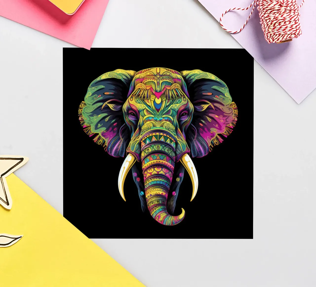 Tatoo Elephant sticker by Animal Portraits