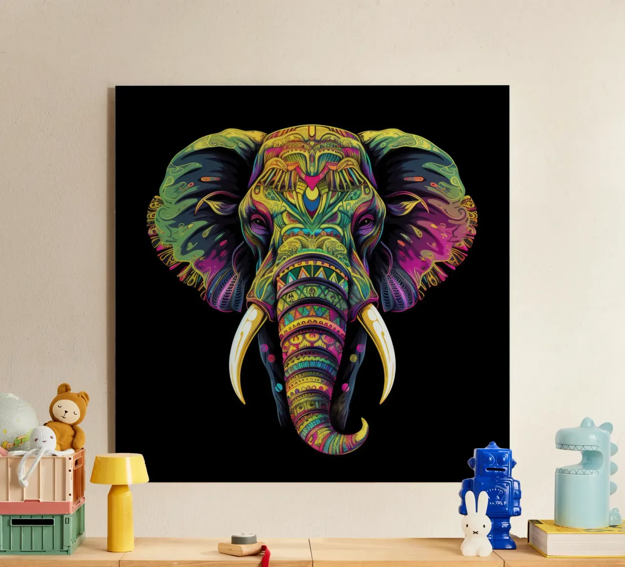 Tatoo Elephant acrylic glass by Animal Portraits