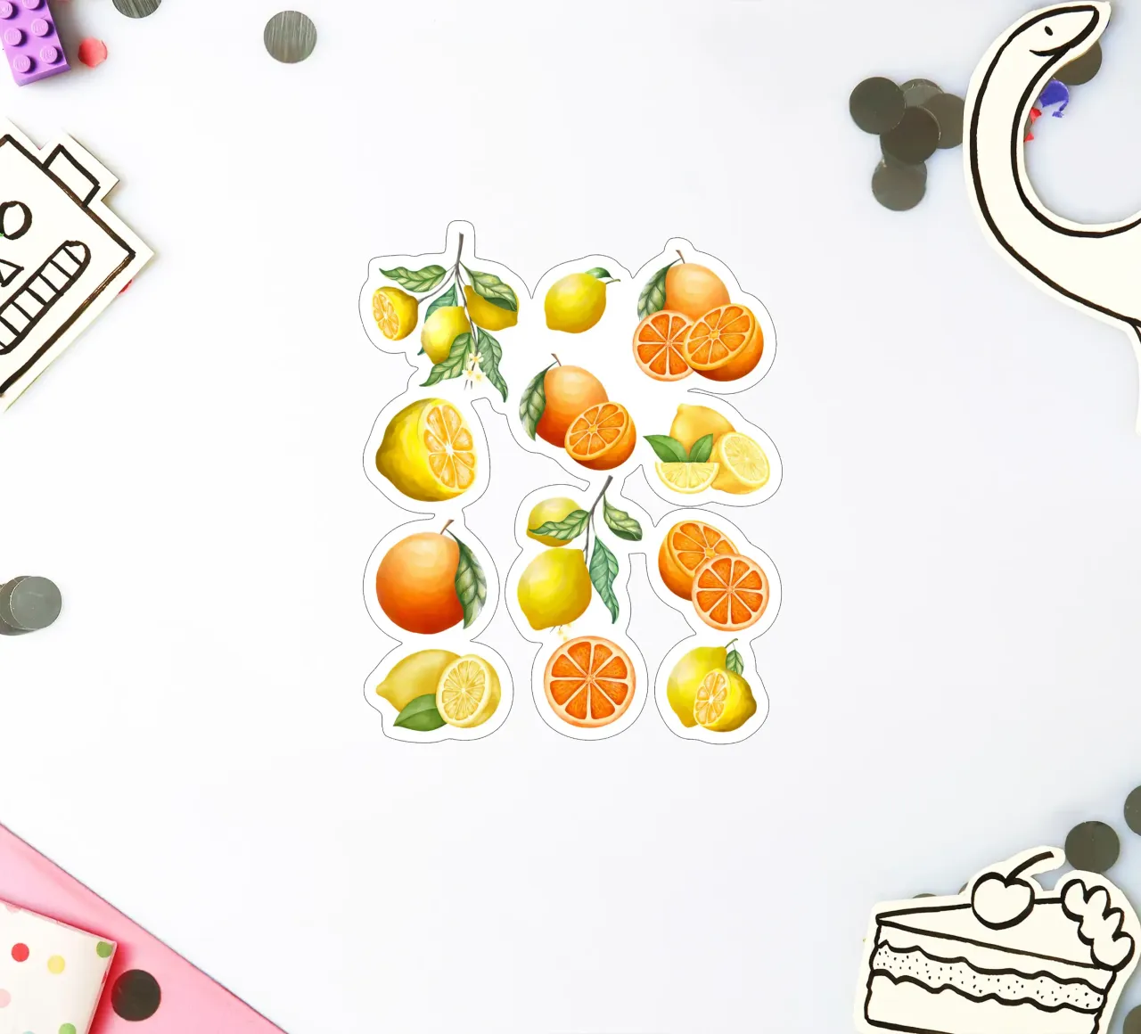 Citrus Vibes Lemon and Oranges adesivo da lovely lines