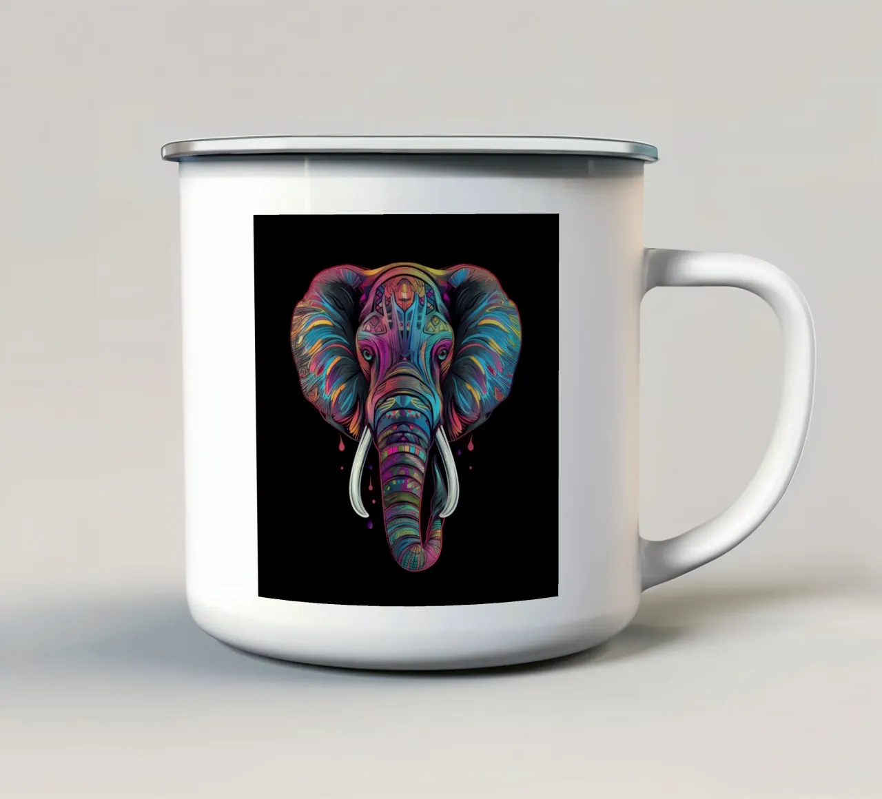 Elefante Tatoo tazza in smalto da Animal Portraits