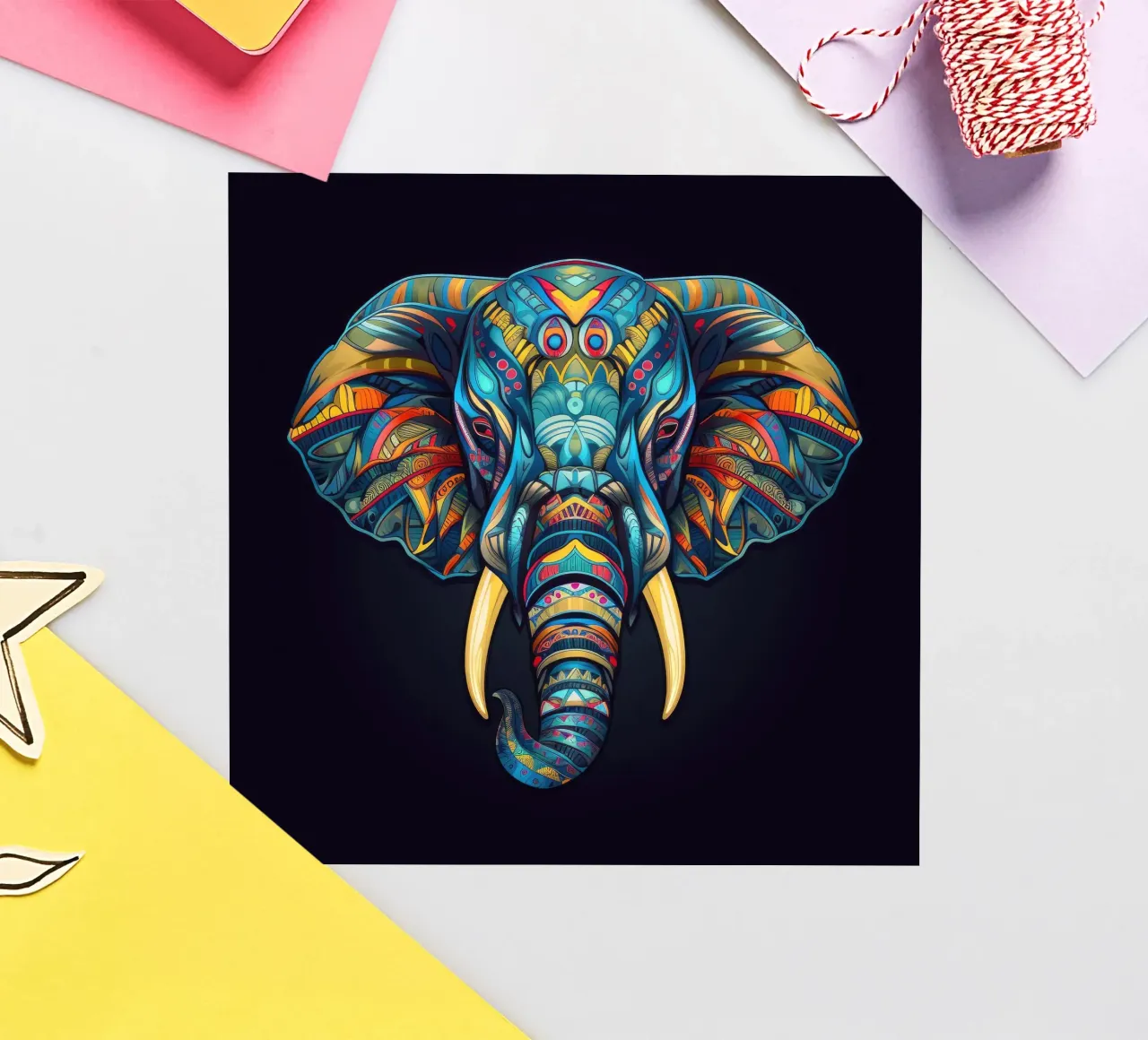 Tatoo Elephant sticker by Animal Portraits