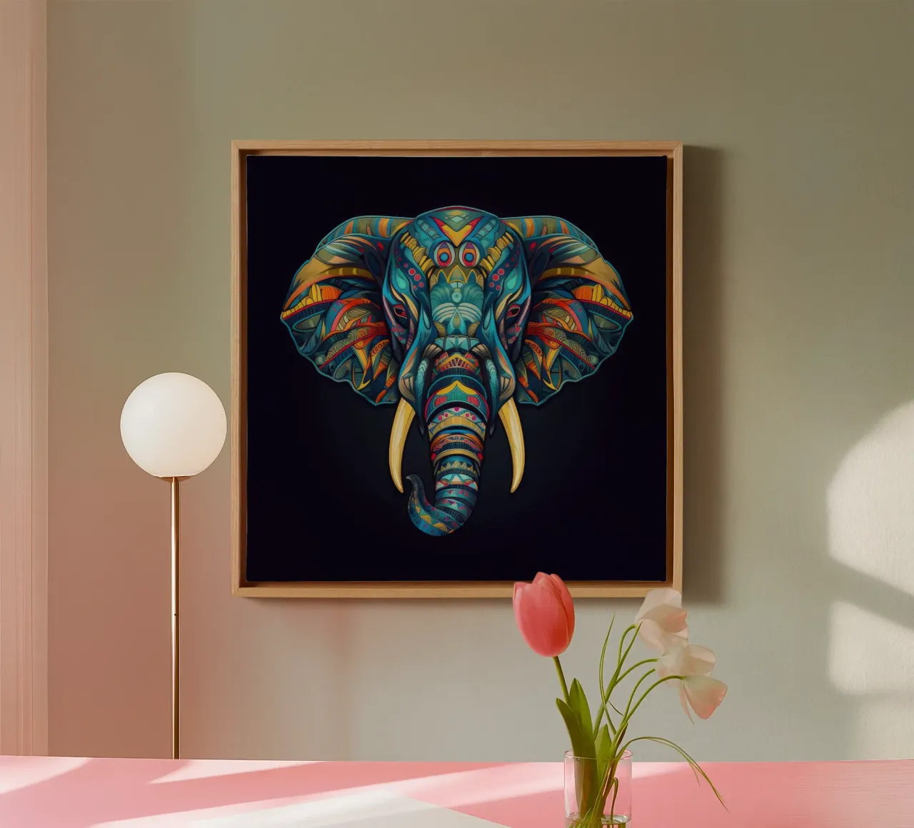 Tatoo Elephant canvas by Animal Portraits