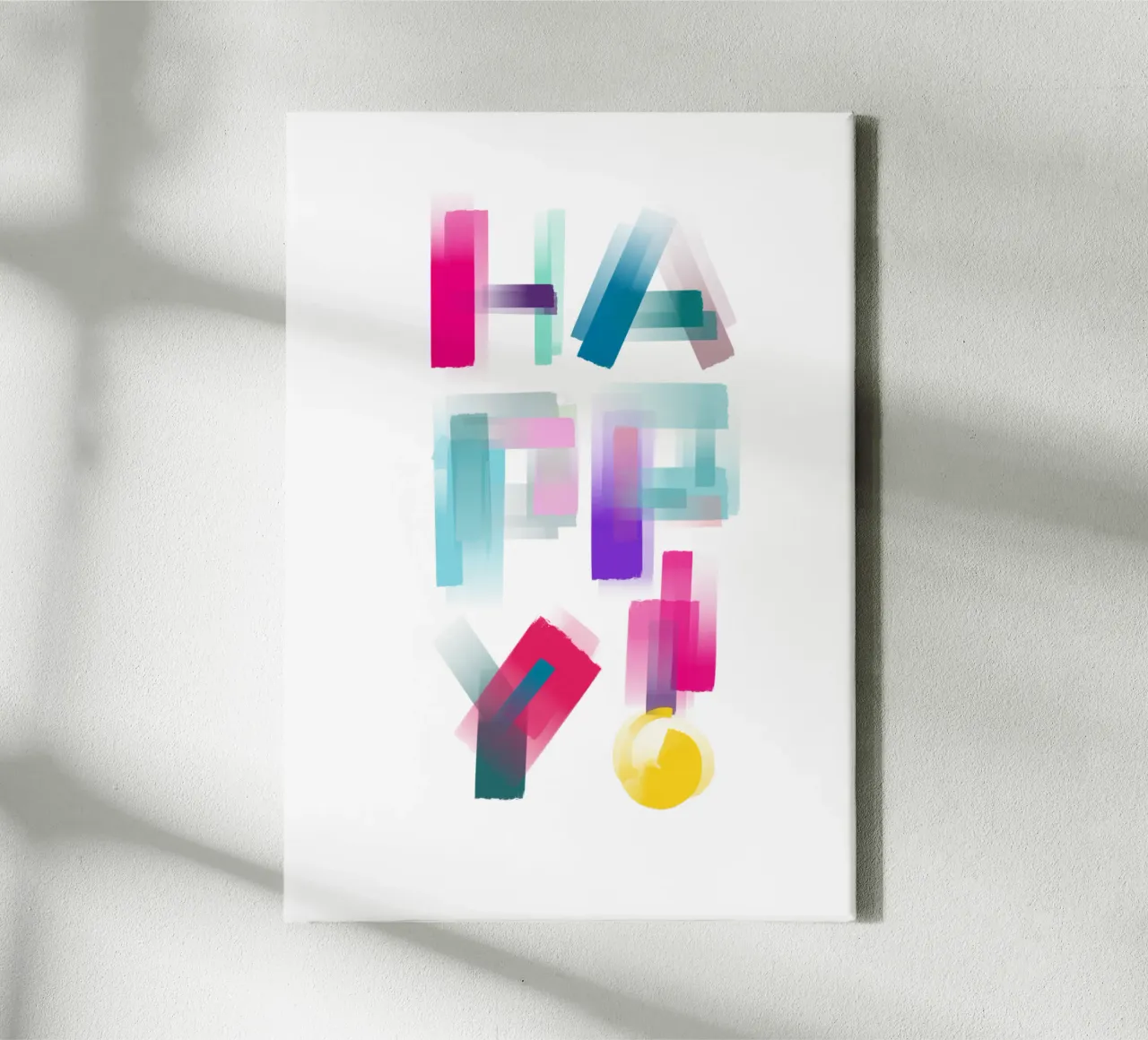 HAPPY! tela con Cornice a cassetta da LIMITED EDITION LETTERS
