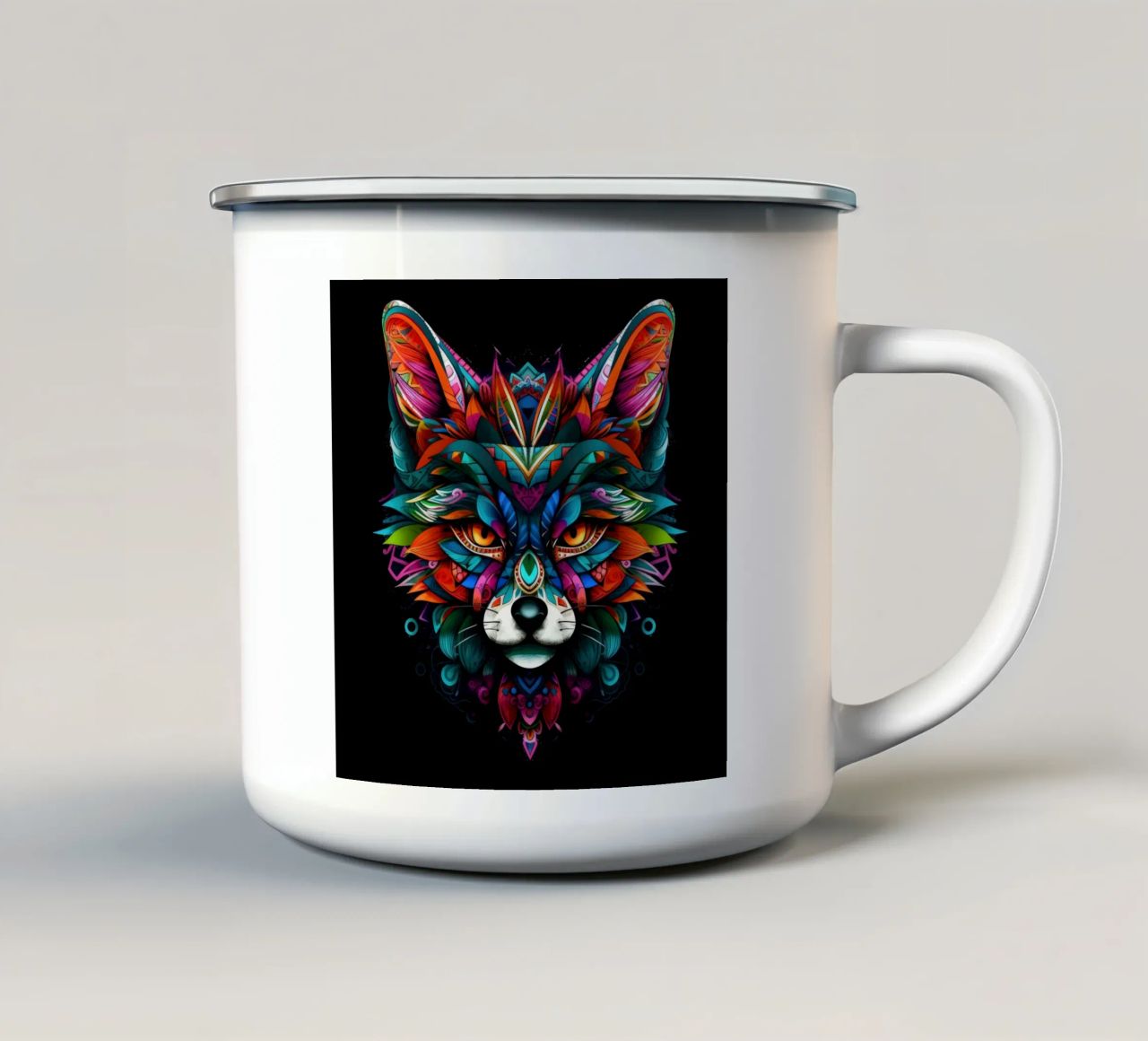 Volpe Tatoo tazza in smalto da Animal Portraits