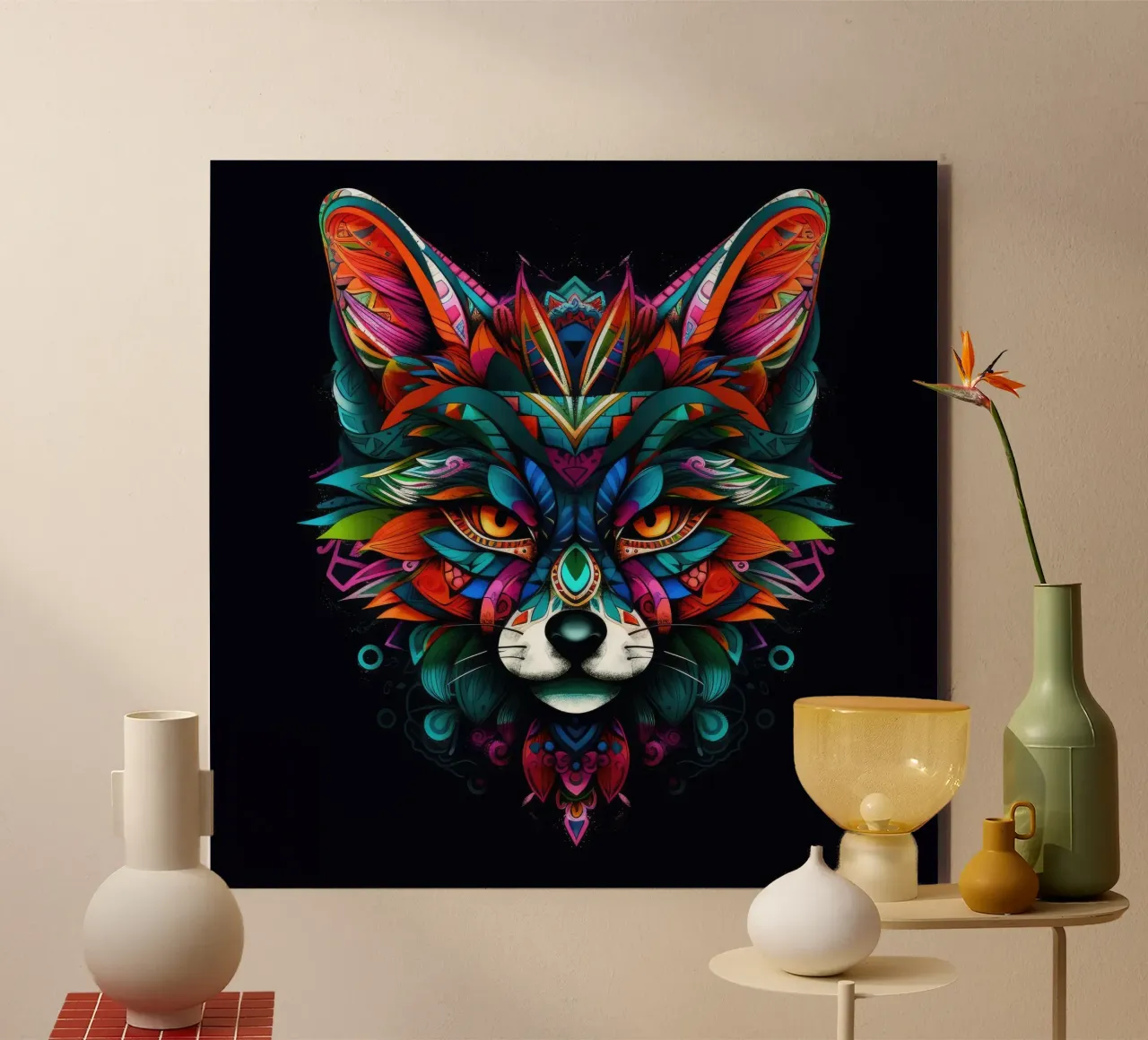 Volpe Tatoo alluminio dibond da Animal Portraits