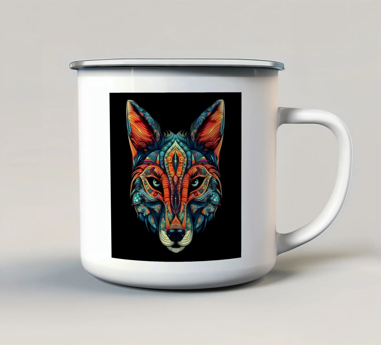 Volpe Tatoo tazza in smalto da Animal Portraits
