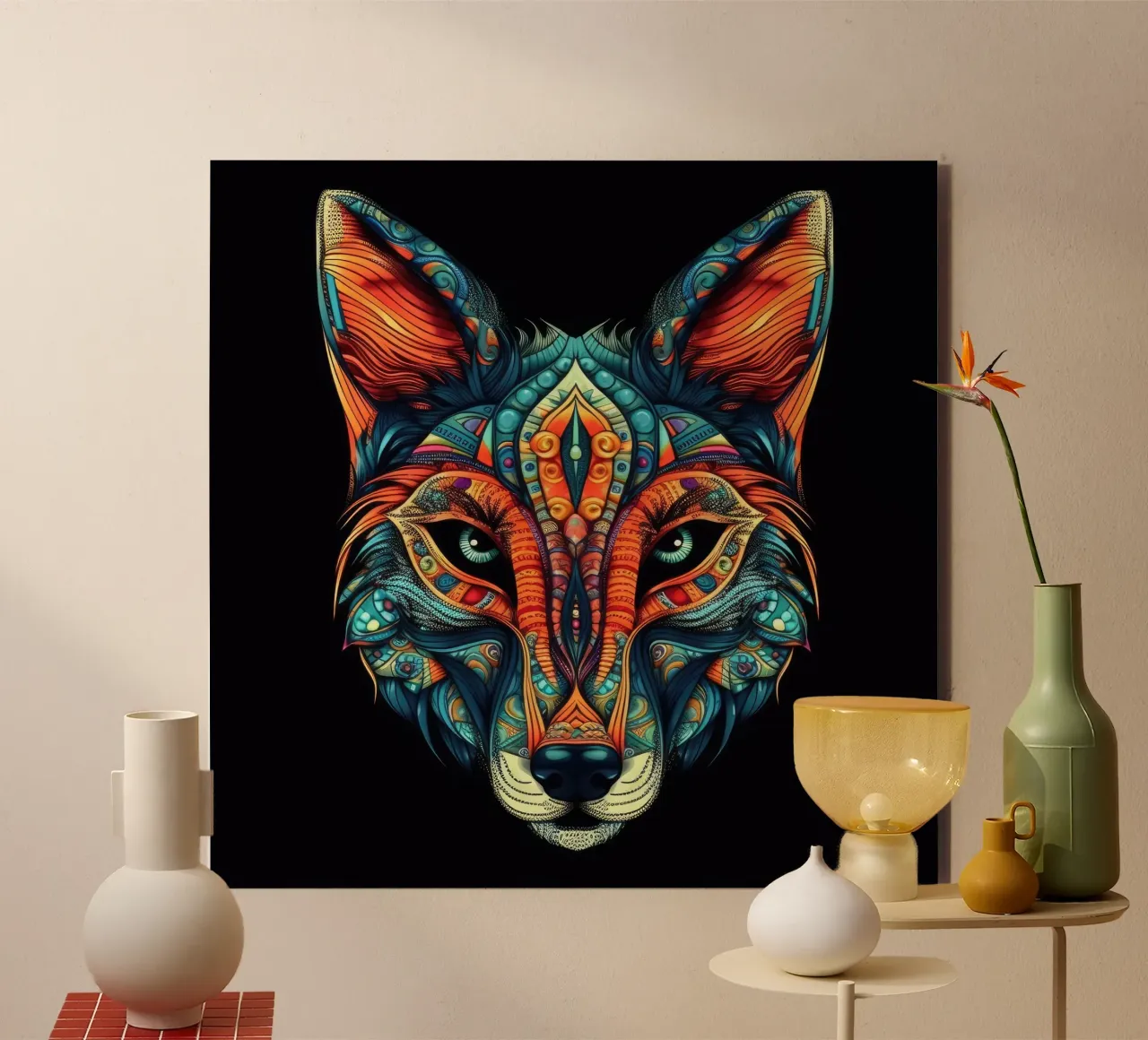 Volpe Tatoo alluminio dibond da Animal Portraits