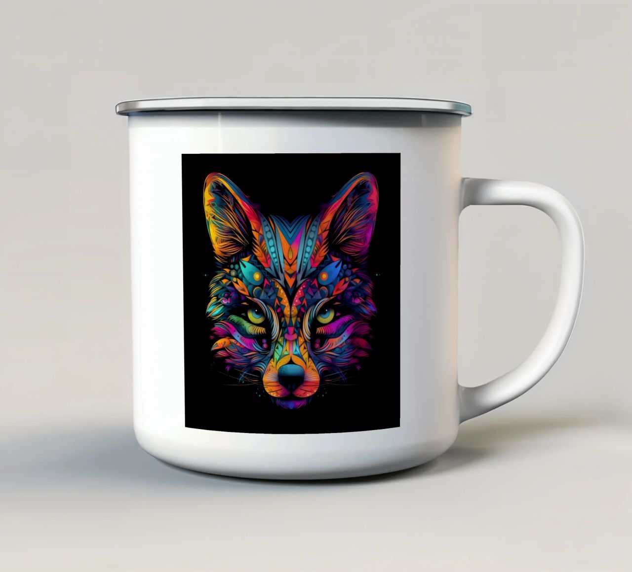 Volpe Tatoo tazza in smalto da Animal Portraits
